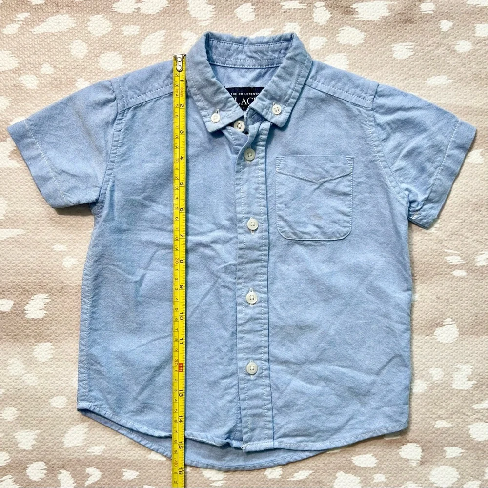 The Children’s Place Short Sleeve Button Down Oxford Shirt for Toddler Boy - Picture 6 of 7